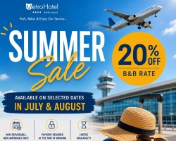 Save up to 20% off our Bed & Breakfast rate on selected dates throughout July and August.